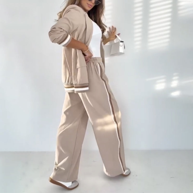Ensemble 2 Pièces Décontracté Beige pour Femme