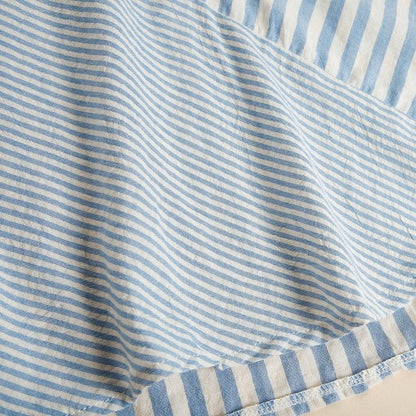Haut décontracté à rayures surdimensionnées et col en V pour femmes