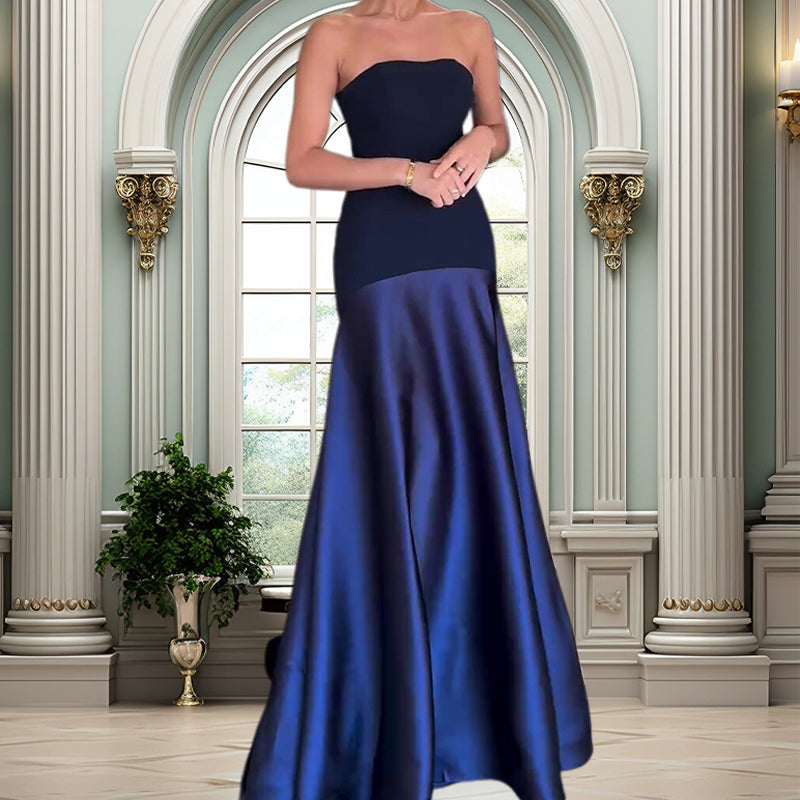 💃Elégante robe longue épaules nues en A-ligne