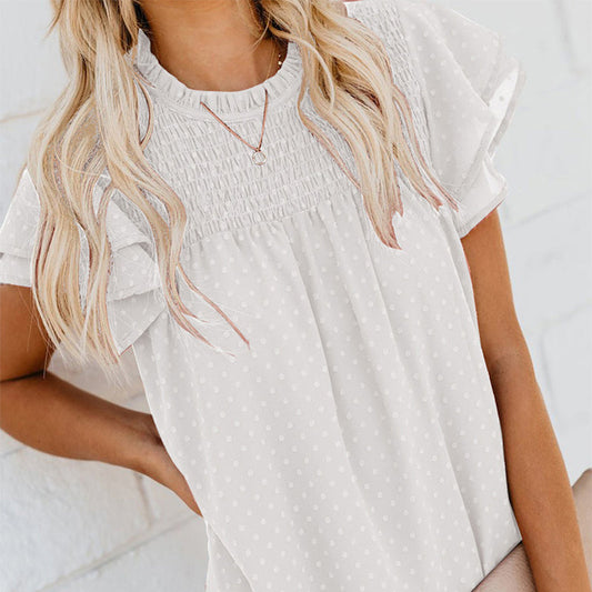Top à pois élégant et décontracté pour femme