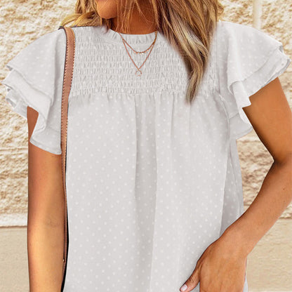Top à pois élégant et décontracté pour femme