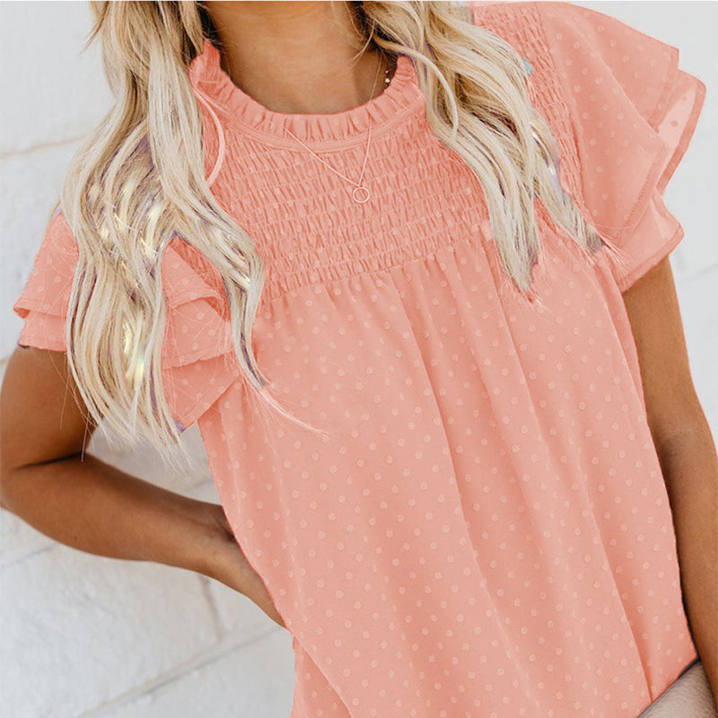 Top à pois élégant et décontracté pour femme