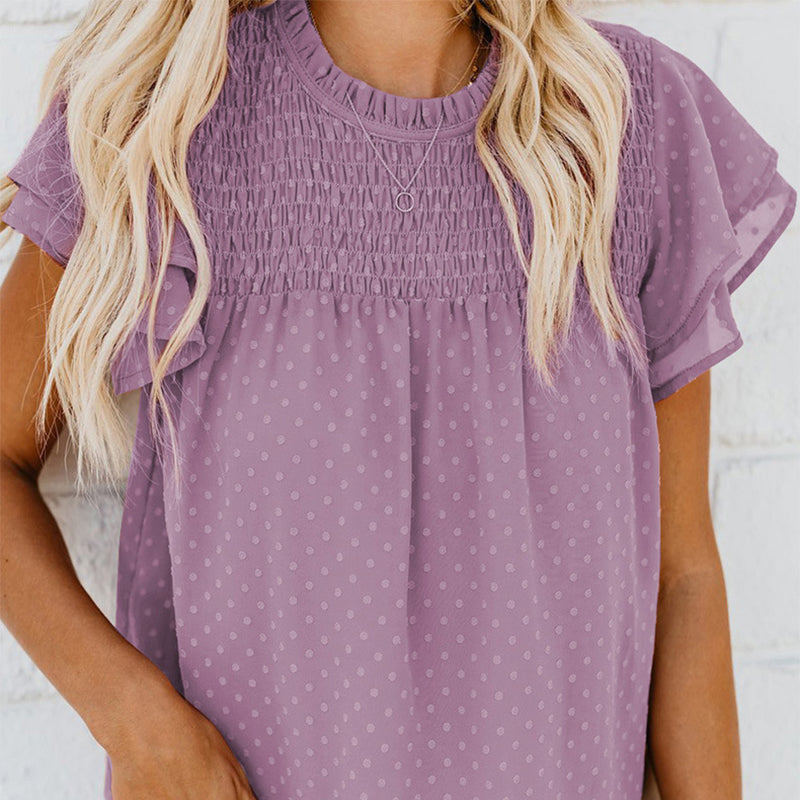 Top à pois élégant et décontracté pour femme