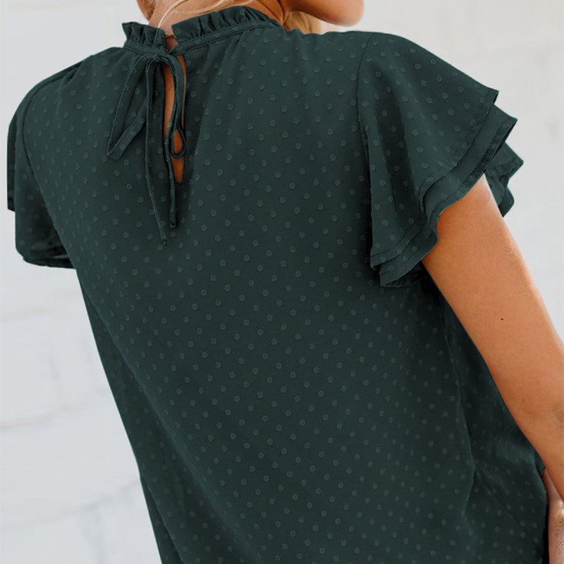 Top à pois élégant et décontracté pour femme
