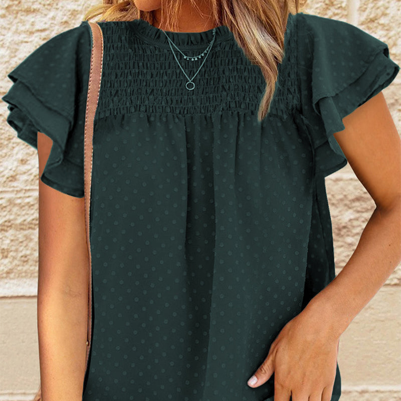 Top à pois élégant et décontracté pour femme