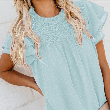 Top à pois élégant et décontracté pour femme